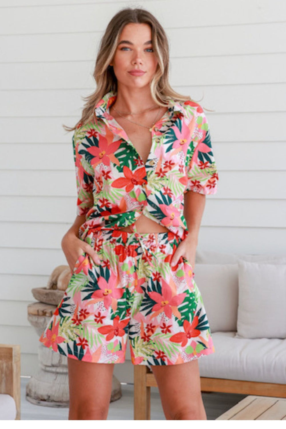 Tropical print Forest Short - Since I Found You