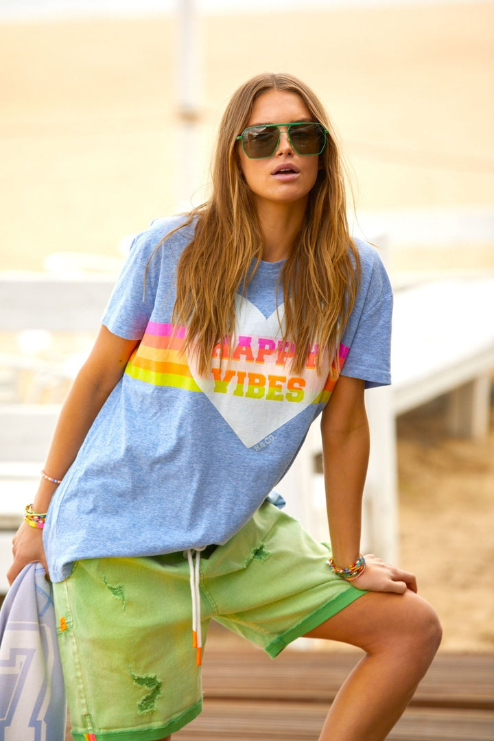 Happy Vibes Vintage Tee - Blue - Since I Found You