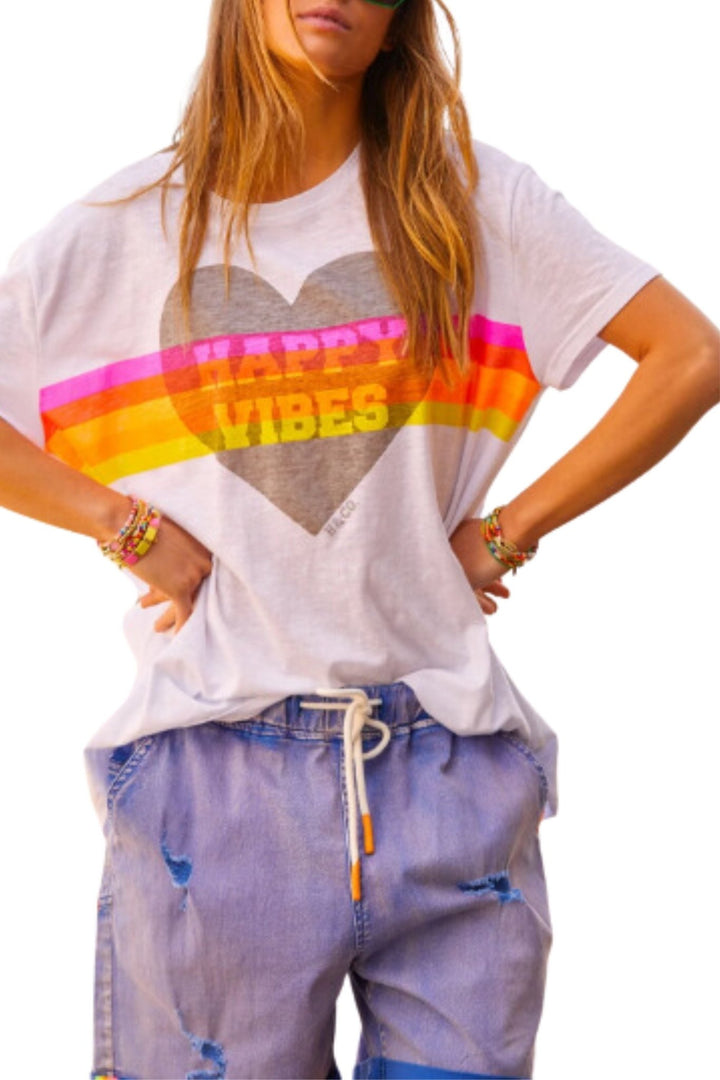 Happy Vibes Vintage Tee - White - Since I Found You