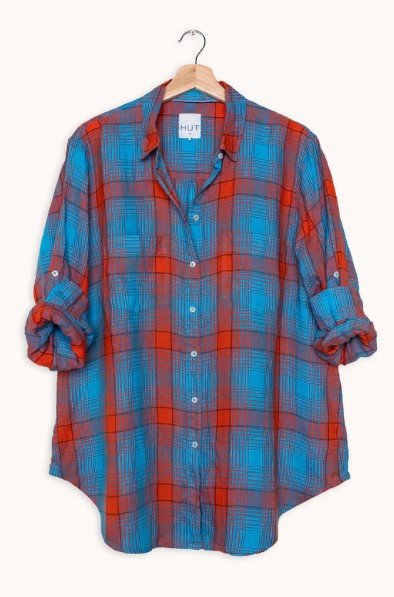 Hut Linen Lumberjack plaid boyfriend linen shirt. Pre Order due soon - Since I Found You