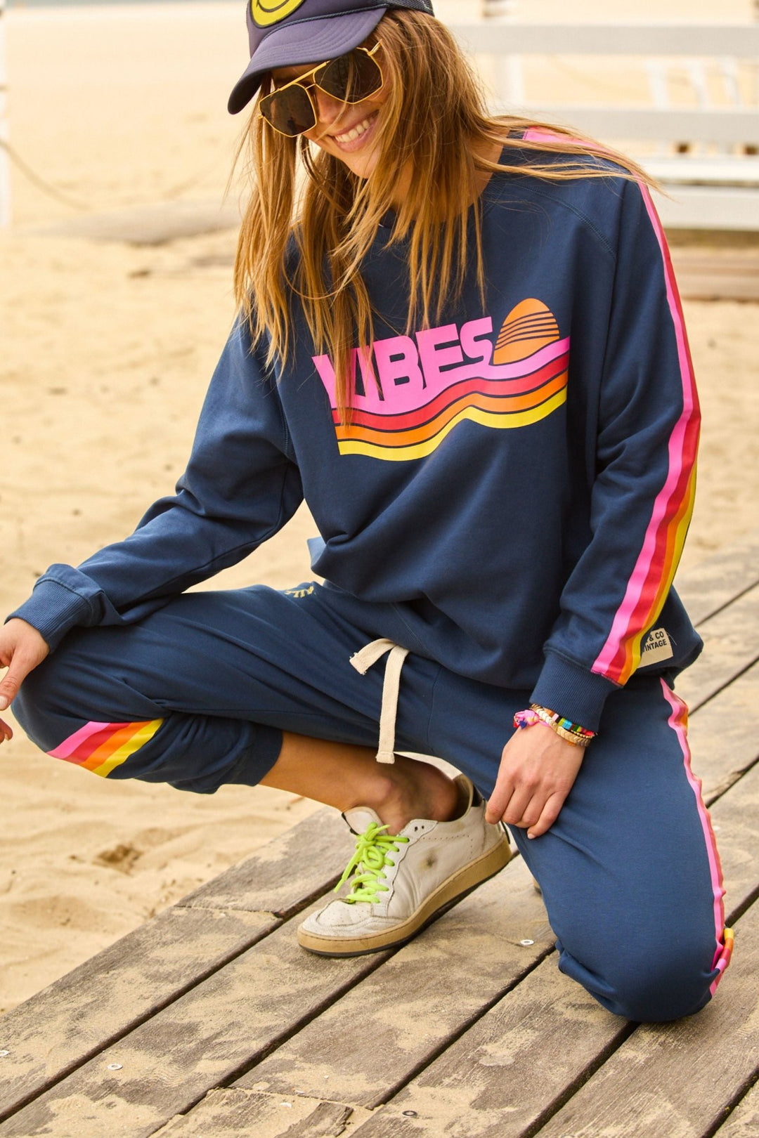 Retro Vibes Navy Sweat - Since I Found You