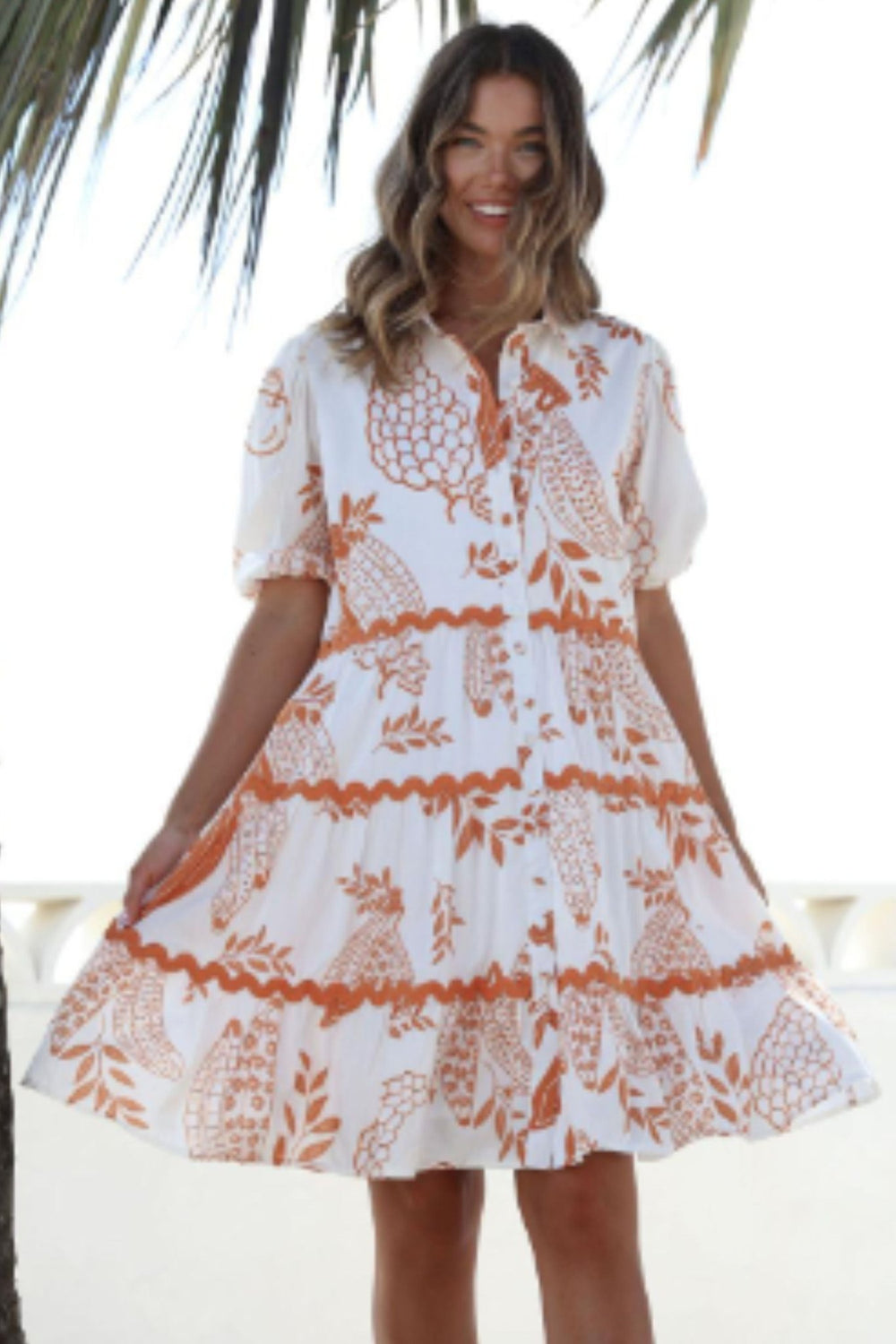 Ric Rac Print Dress in white - Since I Found You